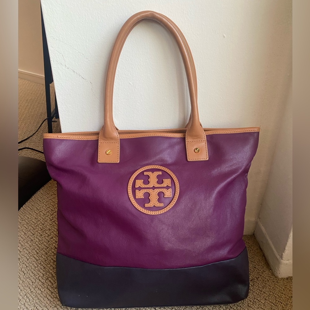 Tory Burch Dual tone Purple Tote